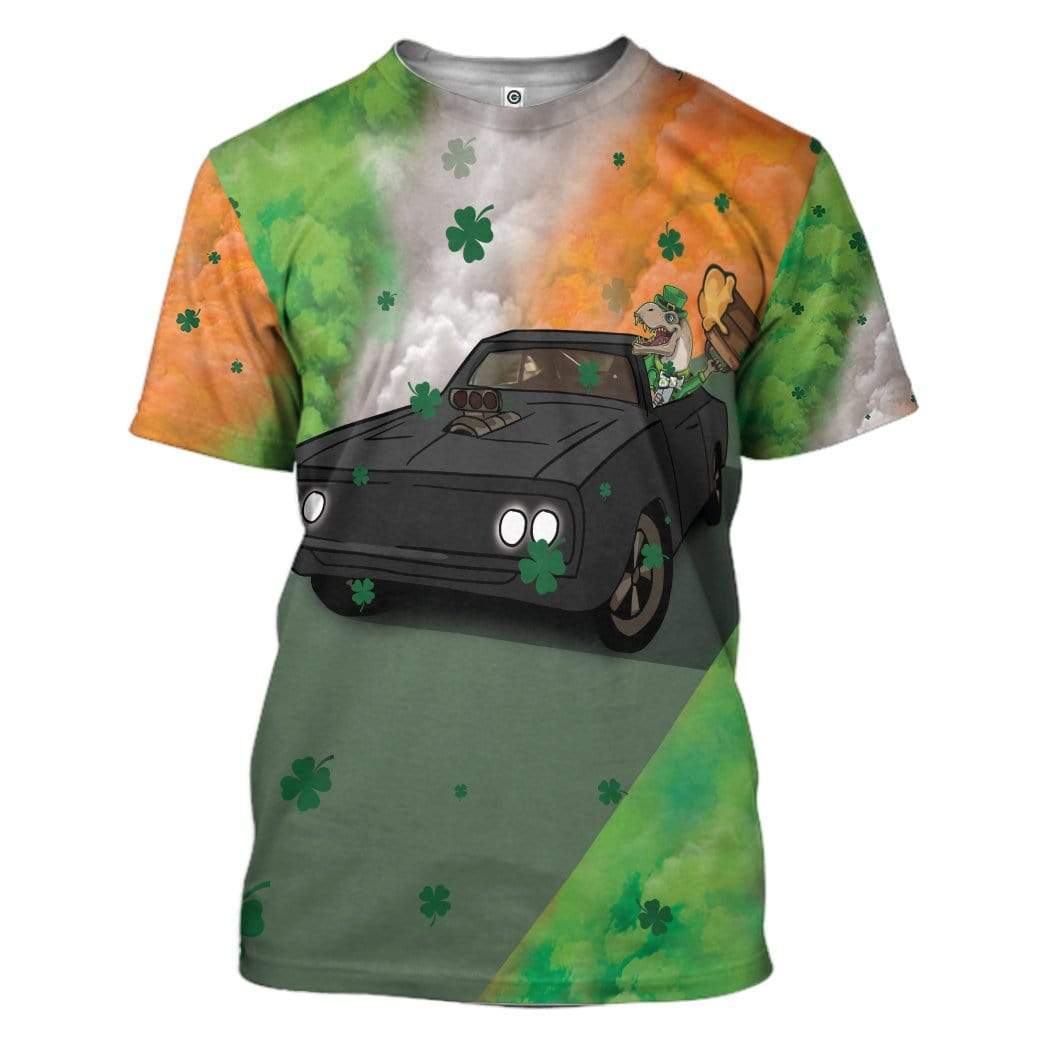 St Patrick Fast TRex Custom T-Shirts Hoodies Apparel HD-AT0302202 3D Custom Fleece Hoodies T-Shirt S 