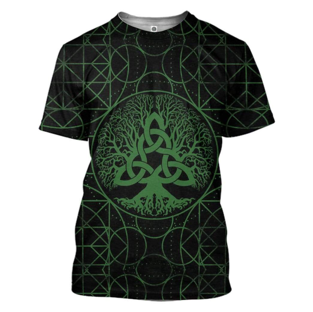 St Patrick Tree Of Life Custom T-Shirts Hoodies Apparel HD-QM3101204 3D Custom Fleece Hoodies T-Shirt S 