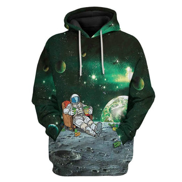 Gearhumans St Patrick's Day Astronaut Drinking Beer Custom T-Shirts Hoodie Apparel