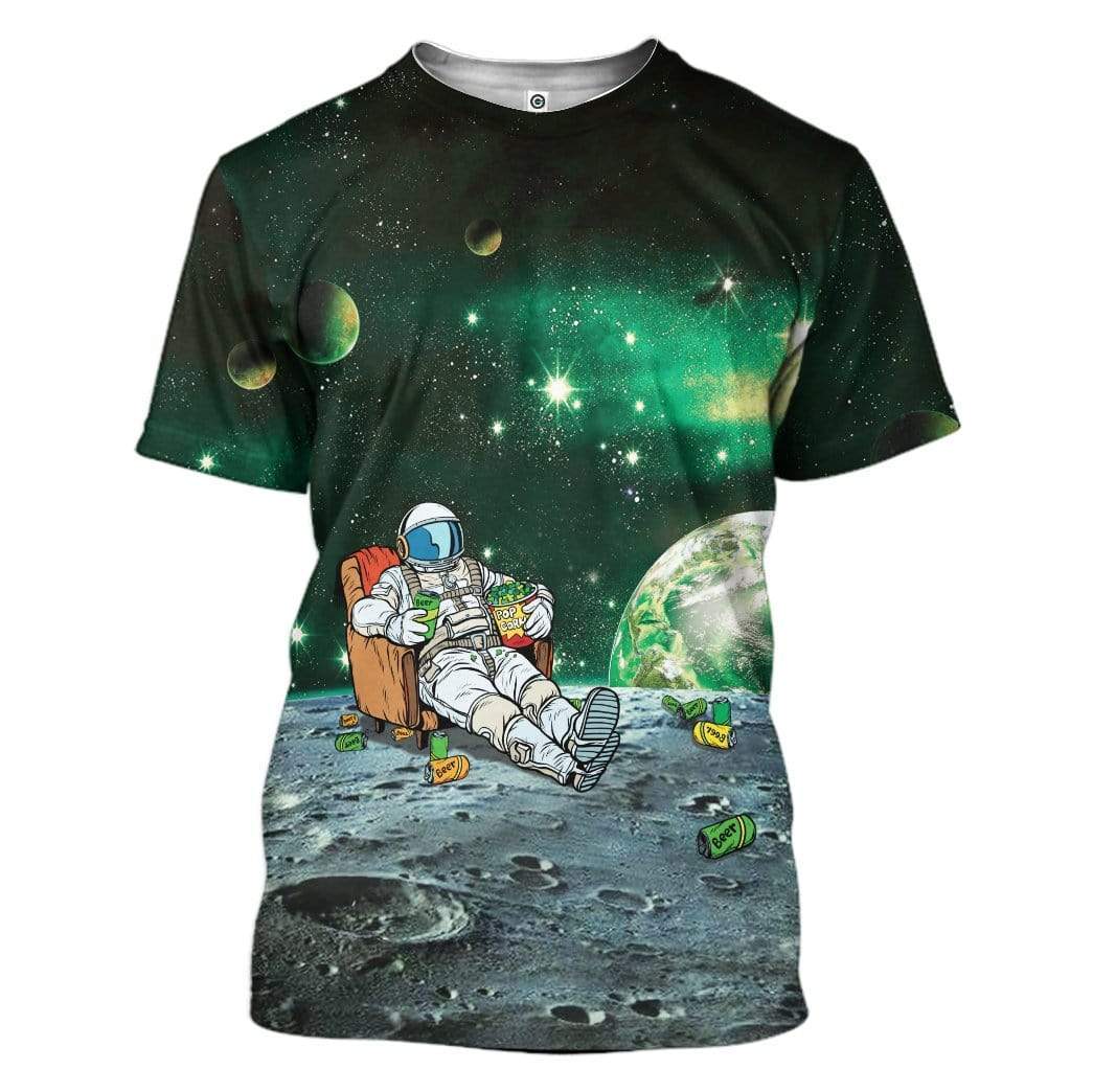 St Patrick's Day Astronaut Drinking Beer Custom T-Shirts Hoodie Apparel DK-DT0402206 3D Custom Fleece Hoodies T-Shirt S 