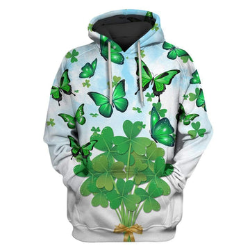 St Patricks Day Funny with butterfly Custom T-shirt - Hoodies Apparel HD-GH110698 3D Custom Fleece Hoodies Hoodie S 