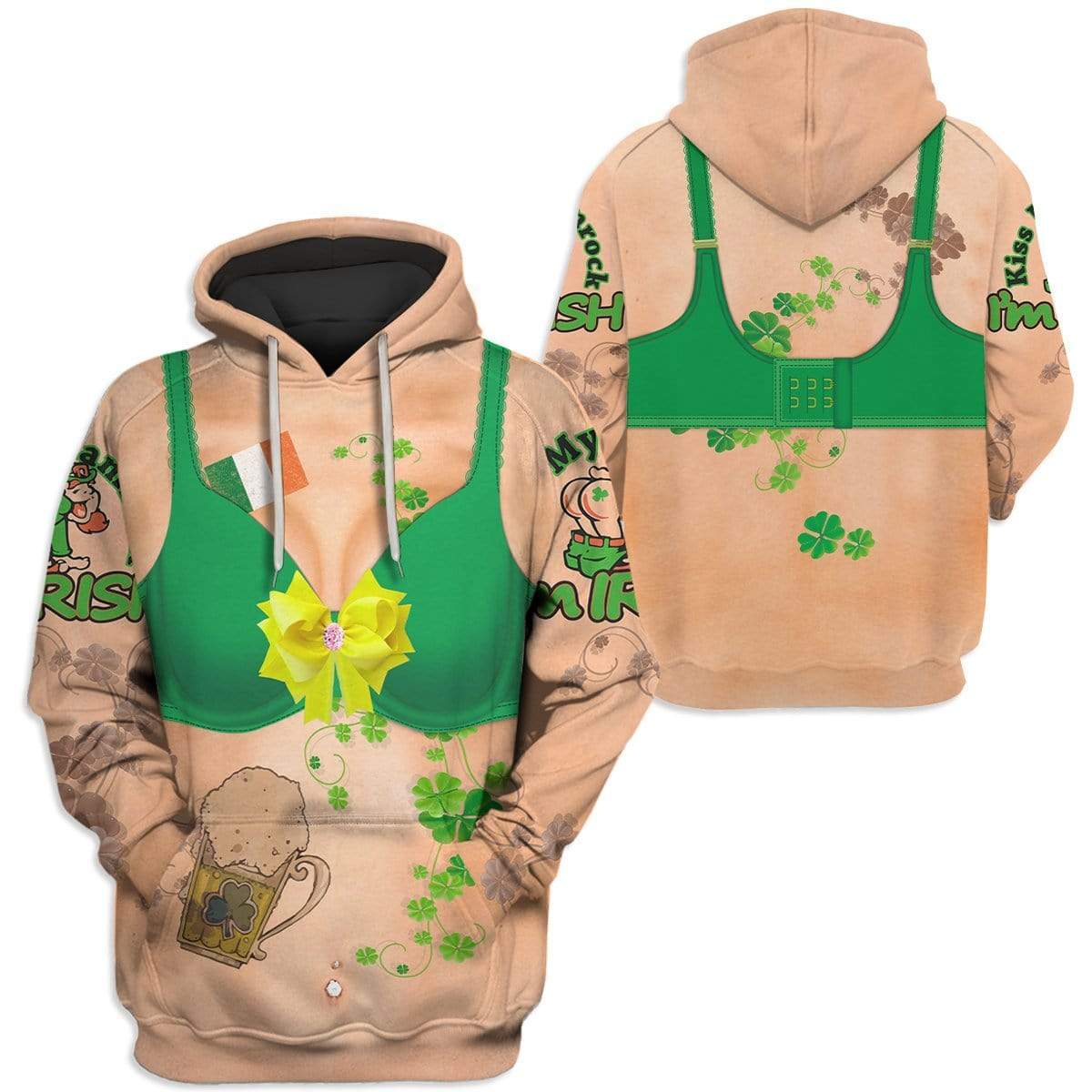 St. Patrick's Day Women Funny Ugly Custom T-Shirts Hoodies Apparel HD-AT3101204 3D Custom Fleece Hoodies 
