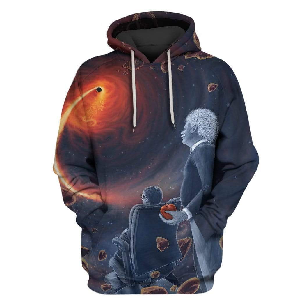 Stephen Hawking and Albert Einstein Custom T-shirt - Hoodies Apparel HD-GH20213 3D Custom Fleece Hoodies Hoodie S 