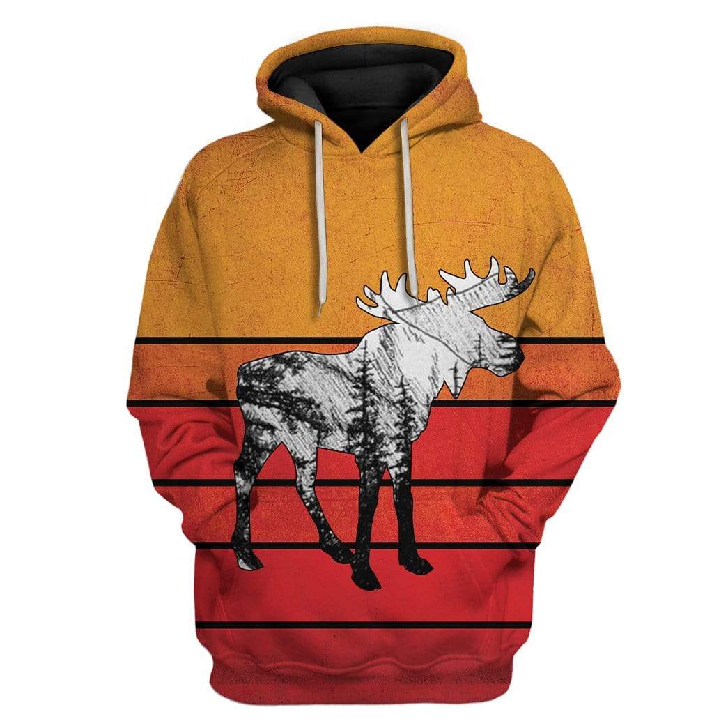 Sunset Moose Custom T-Shirts Hoodies Apparel HD-TA2001204 3D Custom Fleece Hoodies Hoodie S 