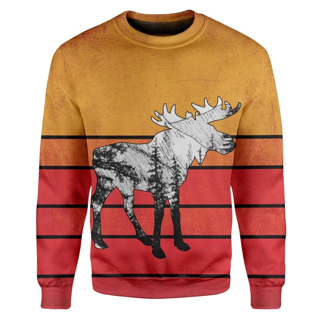 Sunset Moose Custom T-Shirts Hoodies Apparel HD-TA2001204 3D Custom Fleece Hoodies Long Sleeve S 