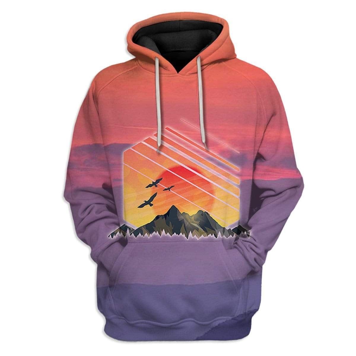 Sunset Mountain Custom T-Shirts Hoodies Apparel HD-AT3001203 3D Custom Fleece Hoodies Hoodie S 