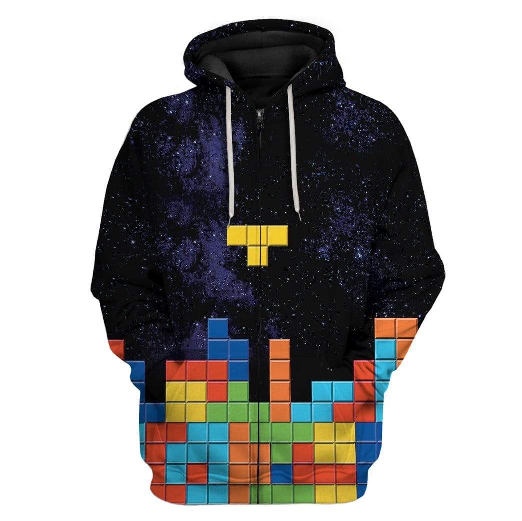 Tetris Custom T-Shirts Hoodies Apparel HD-QM1601203 3D Custom Fleece Hoodies Zip Hoodie S 