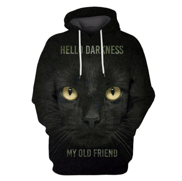 The Cat Hello Darkness My Old Friend Hoodies - T-Shirts Apparel PET110188 3D Custom Fleece Hoodies Hoodie S 