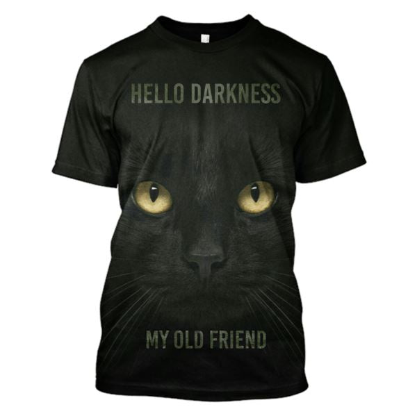 The Cat Hello Darkness My Old Friend Hoodies - T-Shirts Apparel PET110188 3D Custom Fleece Hoodies T-Shirt S 