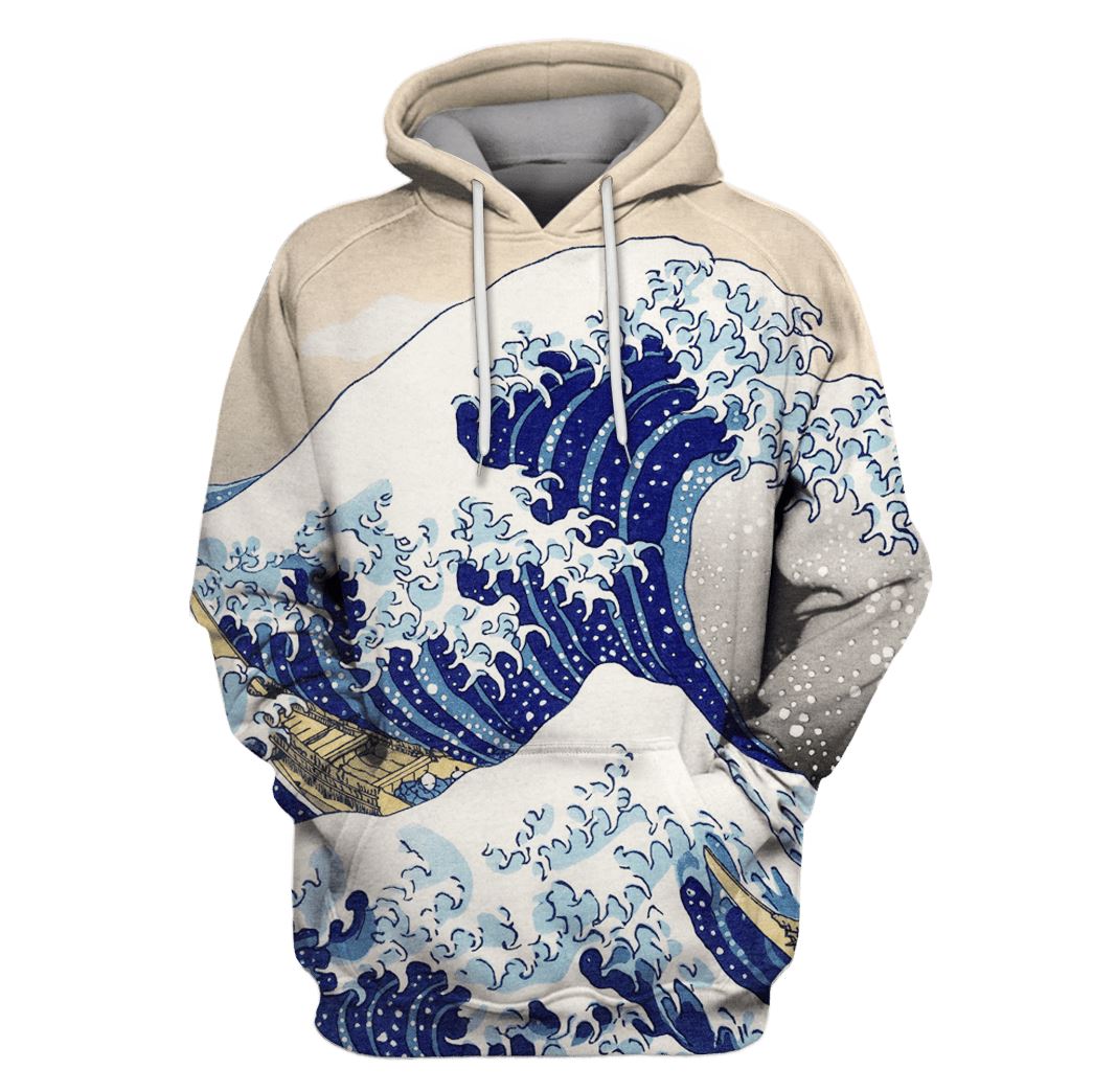 The Great Wave Off Kanagawa Custom T-shirt - Hoodies Apparel HD-MV110654 3D Custom Fleece Hoodies Hoodie S 