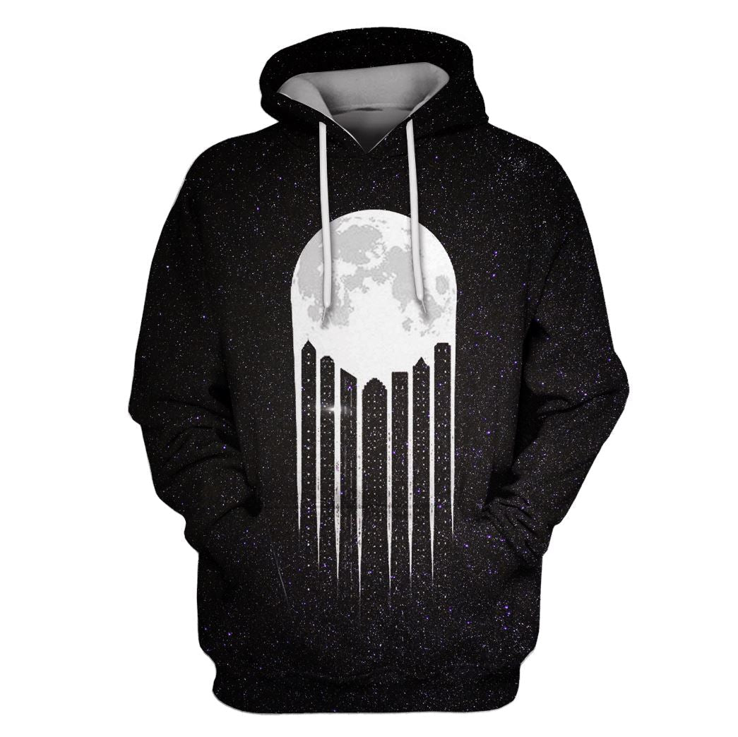 The Moon Shinning Down On The City Custom T-shirt - Hoodies Apparel GH110277 3D Custom Fleece Hoodies Hoodie S 