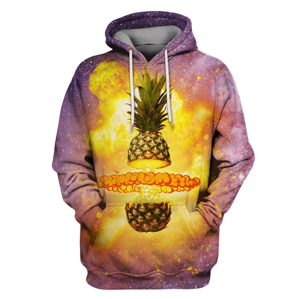The Pineapple in the Galaxy background Custom T-shirt - Hoodies Apparel GH110237 3D Custom Fleece Hoodies Hoodie S 