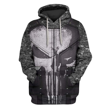 The Punisher Custom T-shirt - Hoodies Apparel HD-GH1106113 3D Custom Fleece Hoodies Hoodie S 