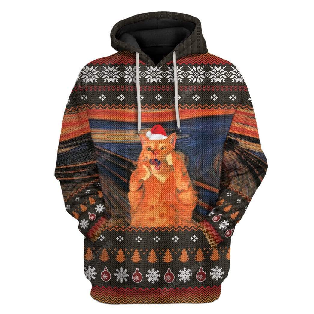 The Scream Cat Custom T-Shirts Hoodies Apparel HD-AT0612197 3D Custom Fleece Hoodies Hoodie S 