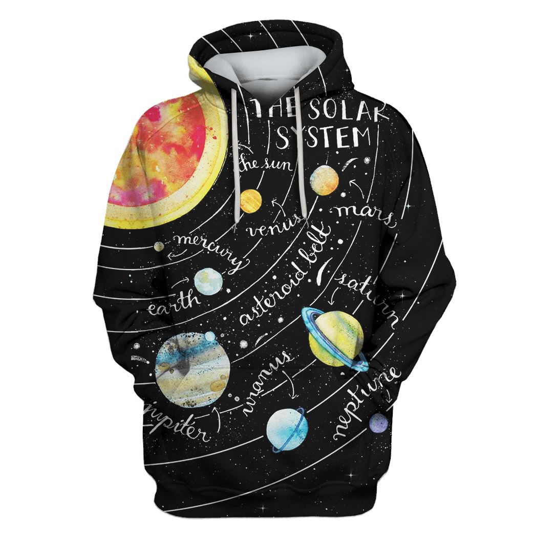 The solar system Custom T-shirt - Hoodies Apparel HD-GH110627 3D Custom Fleece Hoodies Hoodie S 