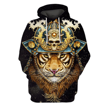 Gearhumans Tiger Samurai Hoodies - T-shirt Apparel