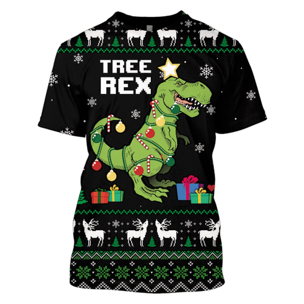 Tree Rex Custom T-shirt - Hoodies Apparel HD-UGL110194 3D Custom Fleece Hoodies T-Shirt S 