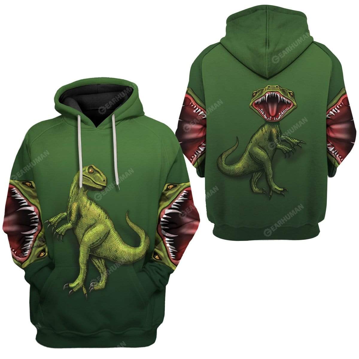 Trex Dinosaur T-Shirts Hoodies Apparel HD-QM2611191 3D Custom Fleece Hoodies 