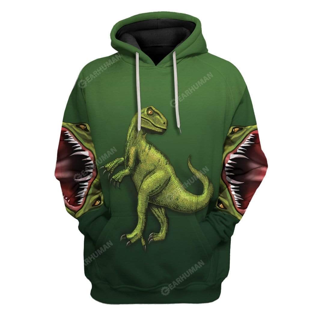 Trex Dinosaur T-Shirts Hoodies Apparel HD-QM2611191 3D Custom Fleece Hoodies Hoodie S 