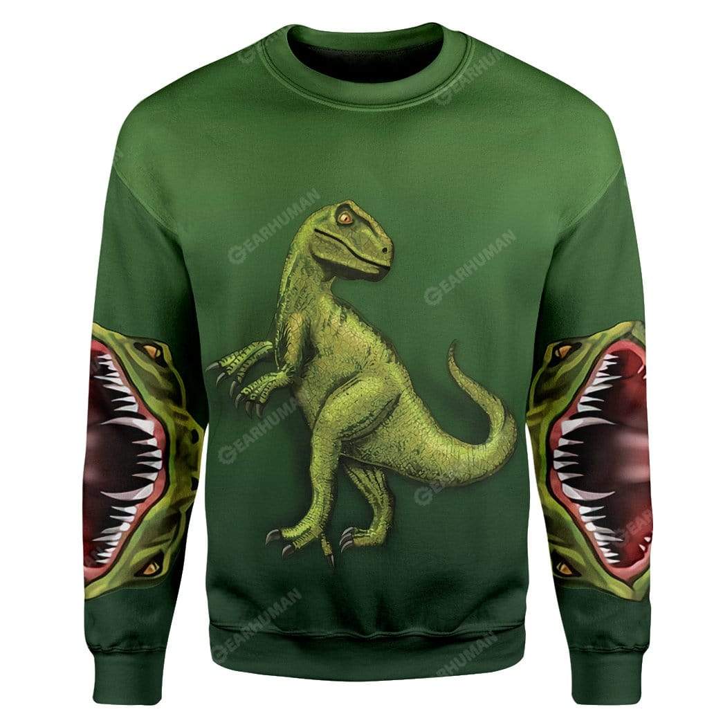 Trex Dinosaur T-Shirts Hoodies Apparel HD-QM2611191 3D Custom Fleece Hoodies Long Sleeve S 