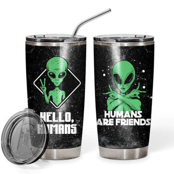 Gearhumans 3D Hello Humans Custom Design Vacuum Insulated Tumbler