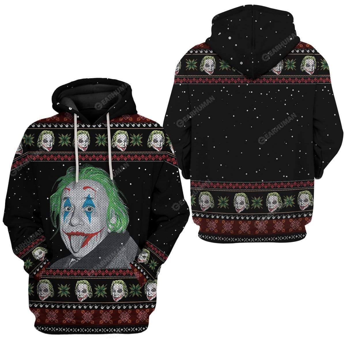 Ugly Albert Einstein Joker Custom T-shirt - Hoodies Apparel HD-AT14111909 3D Custom Fleece Hoodies 