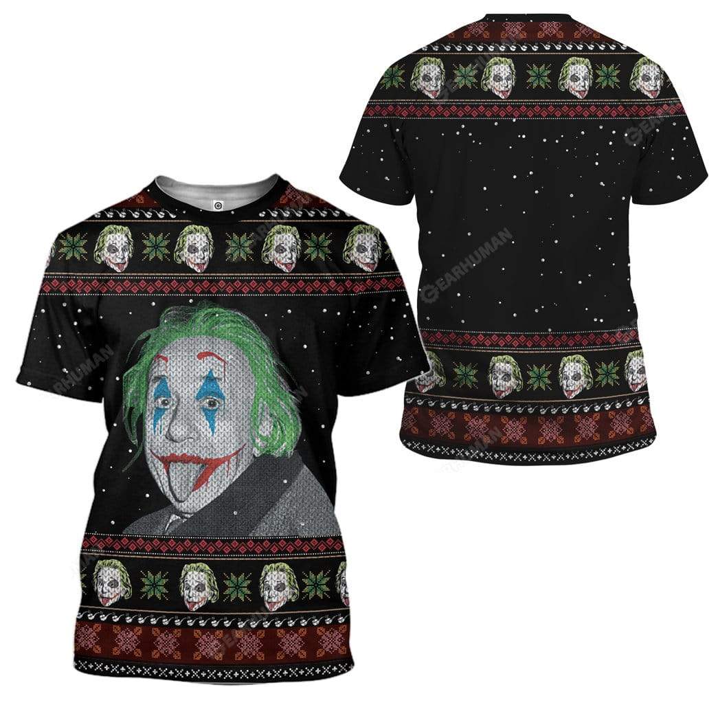 Ugly Albert Einstein Joker Custom T-shirt - Hoodies Apparel HD-AT14111909 3D Custom Fleece Hoodies 