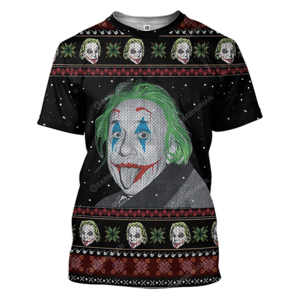 Ugly Albert Einstein Joker Custom T-shirt - Hoodies Apparel HD-AT14111909 3D Custom Fleece Hoodies T-Shirt S 