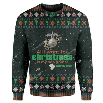 Ugly All I Want For Christmas Is My Son Home Custom Sweater Apparel HD-DT19111902 Ugly Christmas Sweater Long Sleeve S 