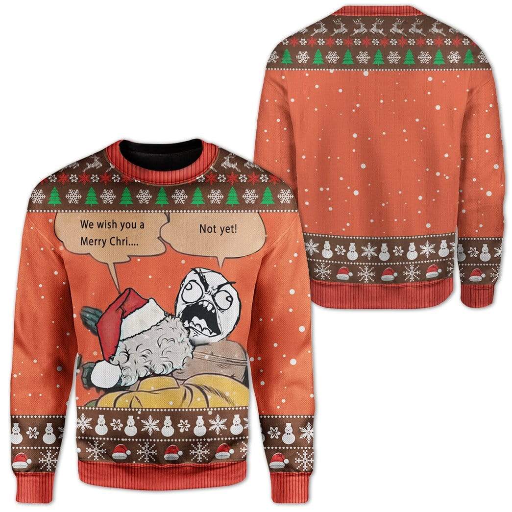 Ugly Angry Face Meme Slapping Santa Christmas Custom T-Shirts Hoodies Apparel HD-TA0612194 3D Custom Fleece Hoodies 
