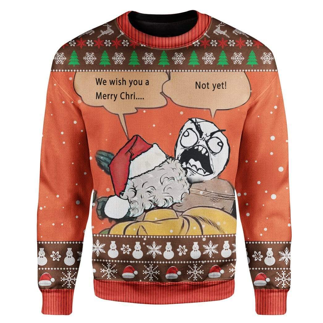 Ugly Angry Face Meme Slapping Santa Christmas Custom T-Shirts Hoodies Apparel HD-TA0612194 3D Custom Fleece Hoodies Long Sleeve S 