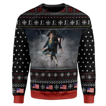 Gearhumans Ugly Ben Franklin vs. Zeus Custom Sweater Apparel
