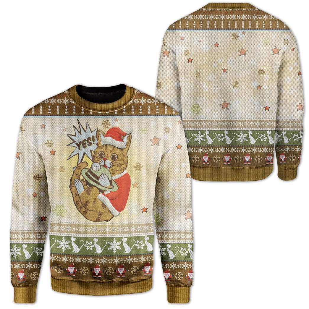 Ugly Cat Custom Sweater Apparel HD-AT22111901 Ugly Christmas Sweater 