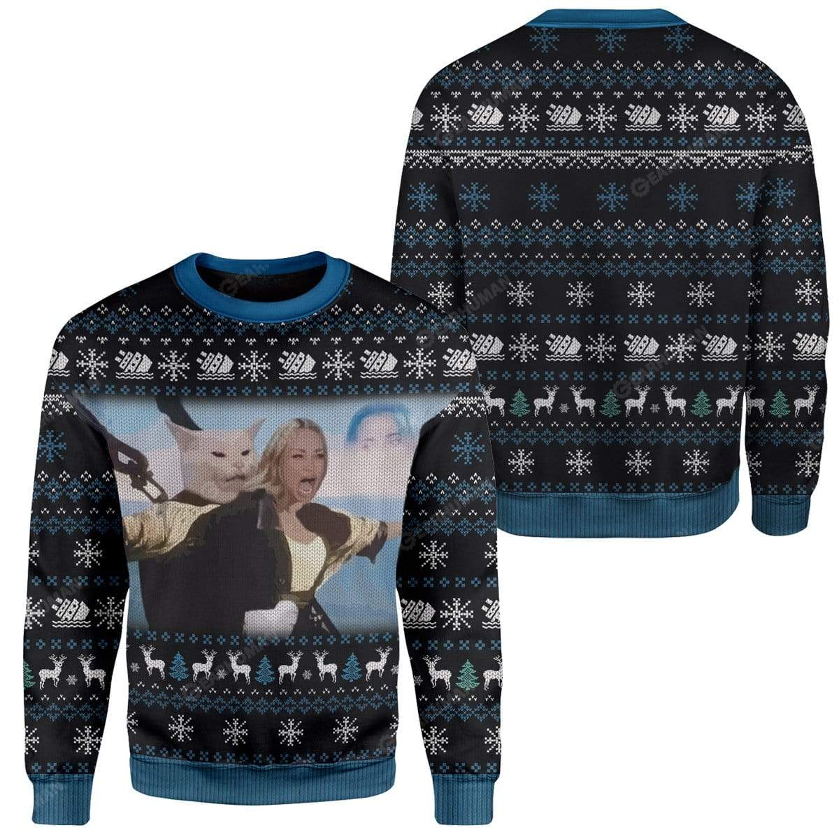 Ugly Cattanic Custom Sweater Apparel MV-AT2611193 Ugly Christmas Sweater 