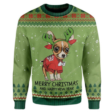 Gearhumans Ugly Chihuahua Christmas Hoodie T-Shirts Apparel