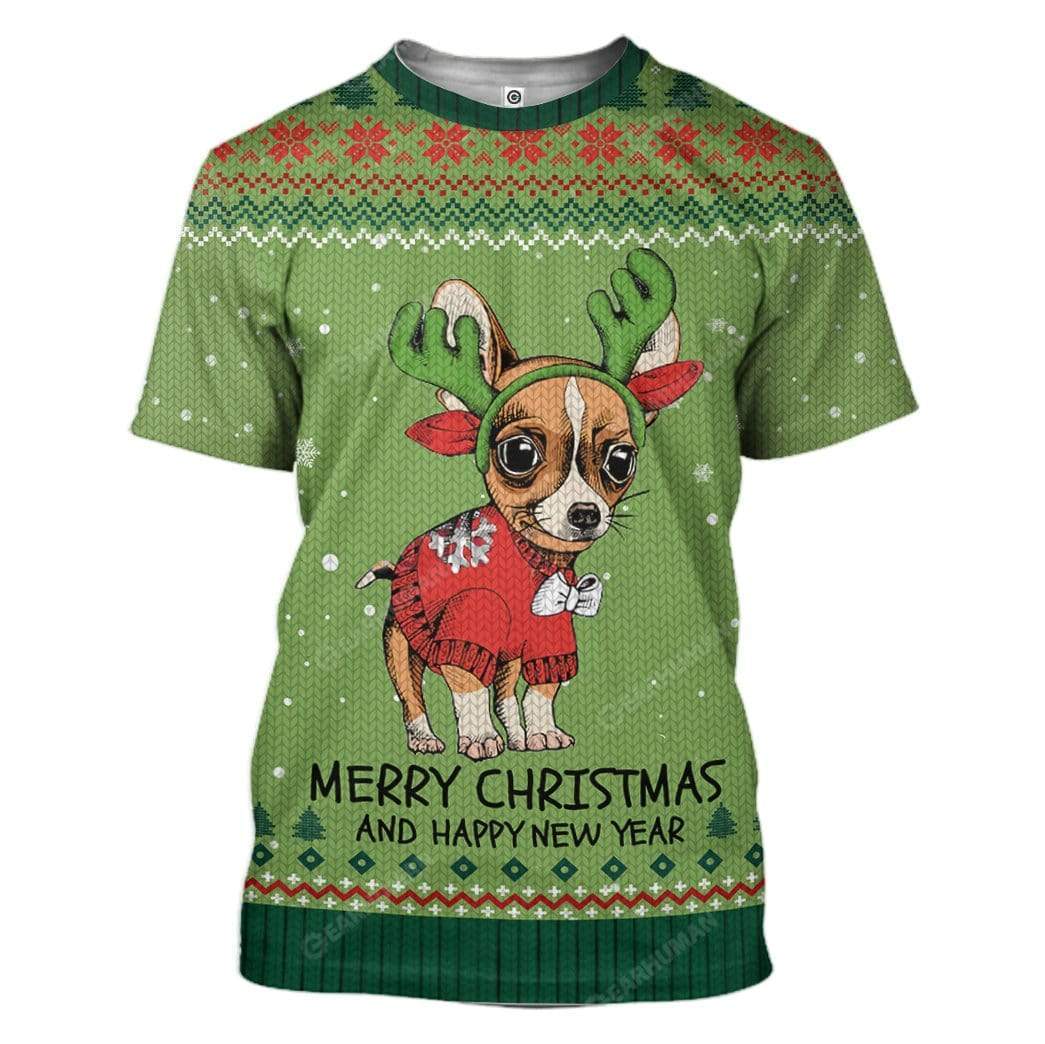 Ugly Chihuahua Christmas Hoodie T-Shirts Apparel DG-AT0512194 3D Custom Fleece Hoodies T-Shirt S 