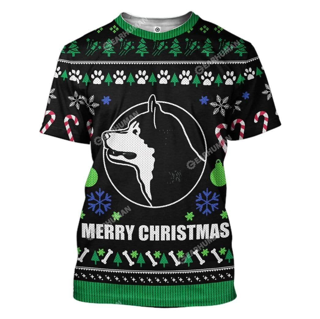 Ugly Christmas Alaskan Malamute Dog Breed Custom Sweater Apparel HD-AT25111915 3D Custom Fleece Hoodies T-Shirt S 
