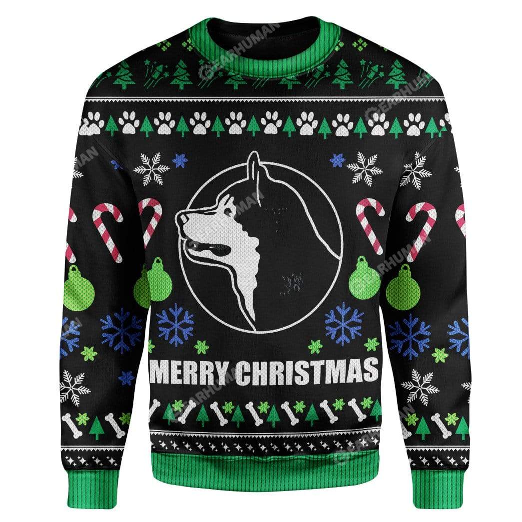 Ugly Christmas Alaskan Malamute Dog Breed Custom Sweater Apparel HD-AT25111915 Ugly Christmas Sweater Long Sleeve S 