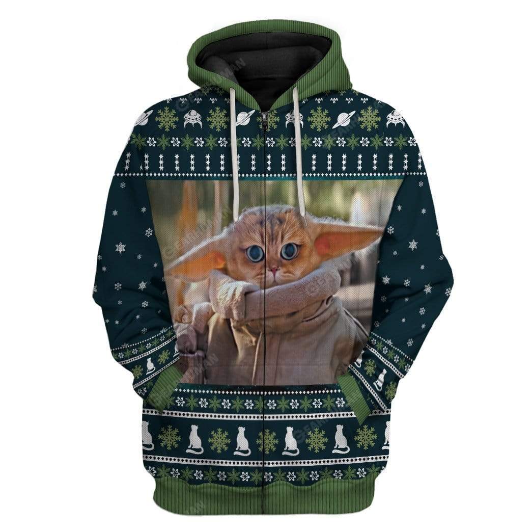 Ugly Christmas Baby Yocat Custom T-Shirts Hoodies Apparel HD-AT0612193 3D Custom Fleece Hoodies Zip Hoodie S 