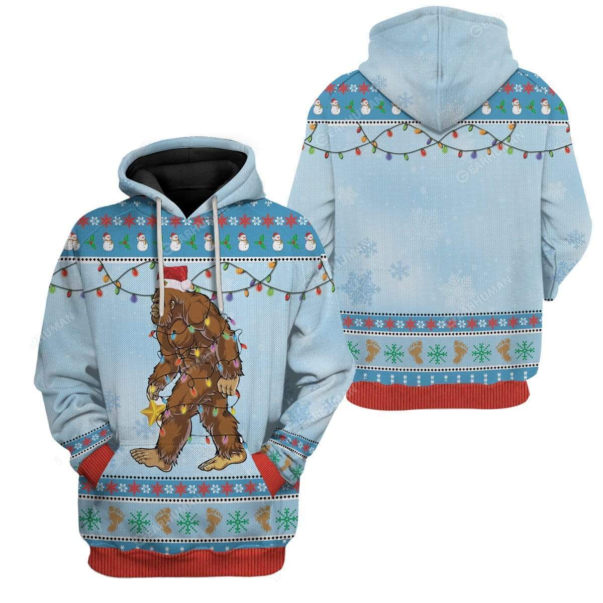 Ugly Christmas Bigfoot Hoodie T-Shirts Apparel HD-TA2711193 3D Custom Fleece Hoodies 