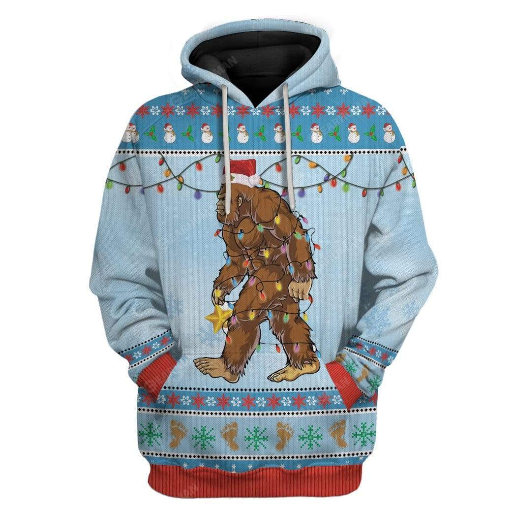 Ugly Christmas Bigfoot Hoodie T-Shirts Apparel HD-TA2711193 3D Custom Fleece Hoodies Hoodie S 