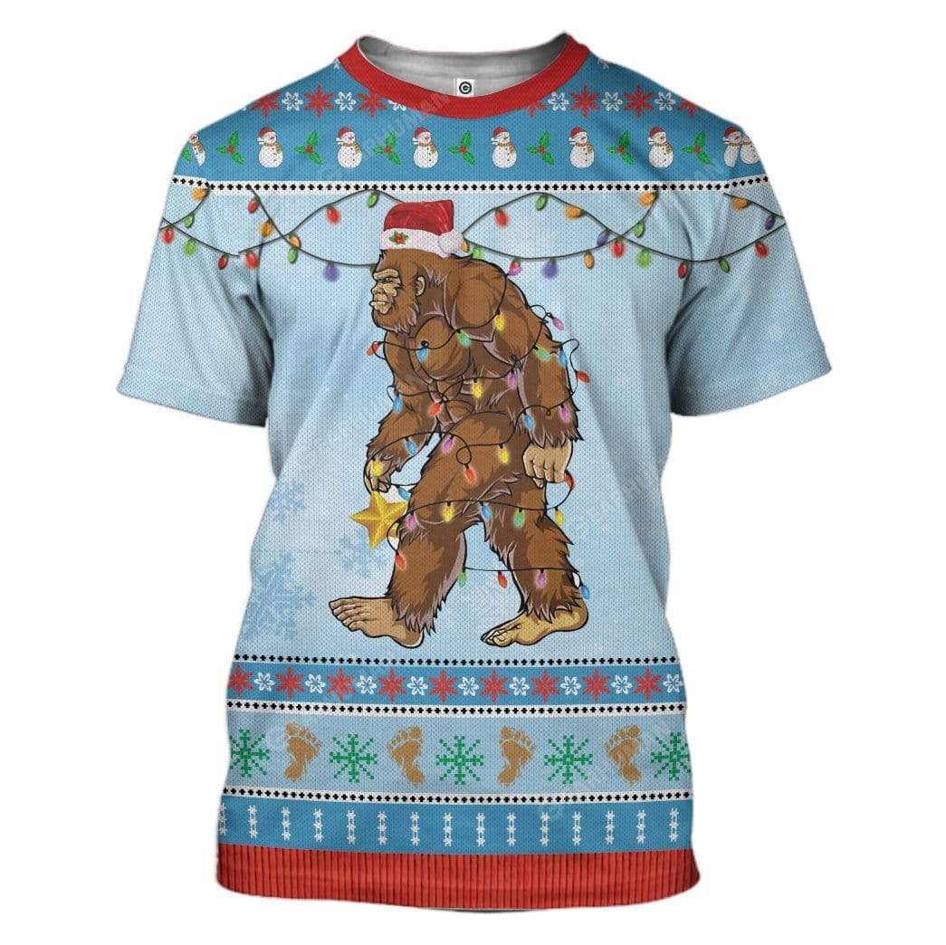 Ugly Christmas Bigfoot Hoodie T-Shirts Apparel HD-TA2711193 3D Custom Fleece Hoodies T-Shirt S 