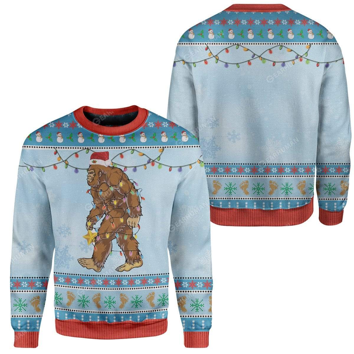 Ugly Christmas Bigfoot Sweater Apparel HD-TA2711193 Ugly Christmas Sweater 