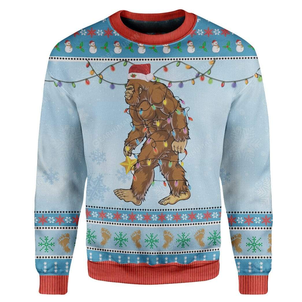 Ugly Christmas Bigfoot Sweater Apparel HD-TA2711193 Ugly Christmas Sweater Long Sleeve S 