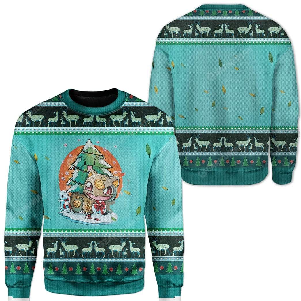 Ugly Christmas Bulbasaur Custom Sweater Apparel HD-TA11111905 Ugly Christmas Sweater 