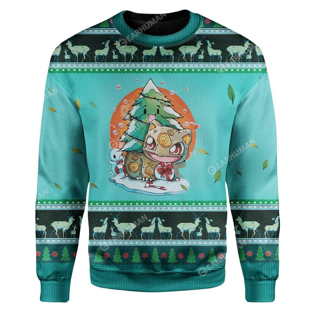 Ugly Christmas Bulbasaur Custom Sweater Apparel HD-TA11111905 Ugly Christmas Sweater Long Sleeve S 