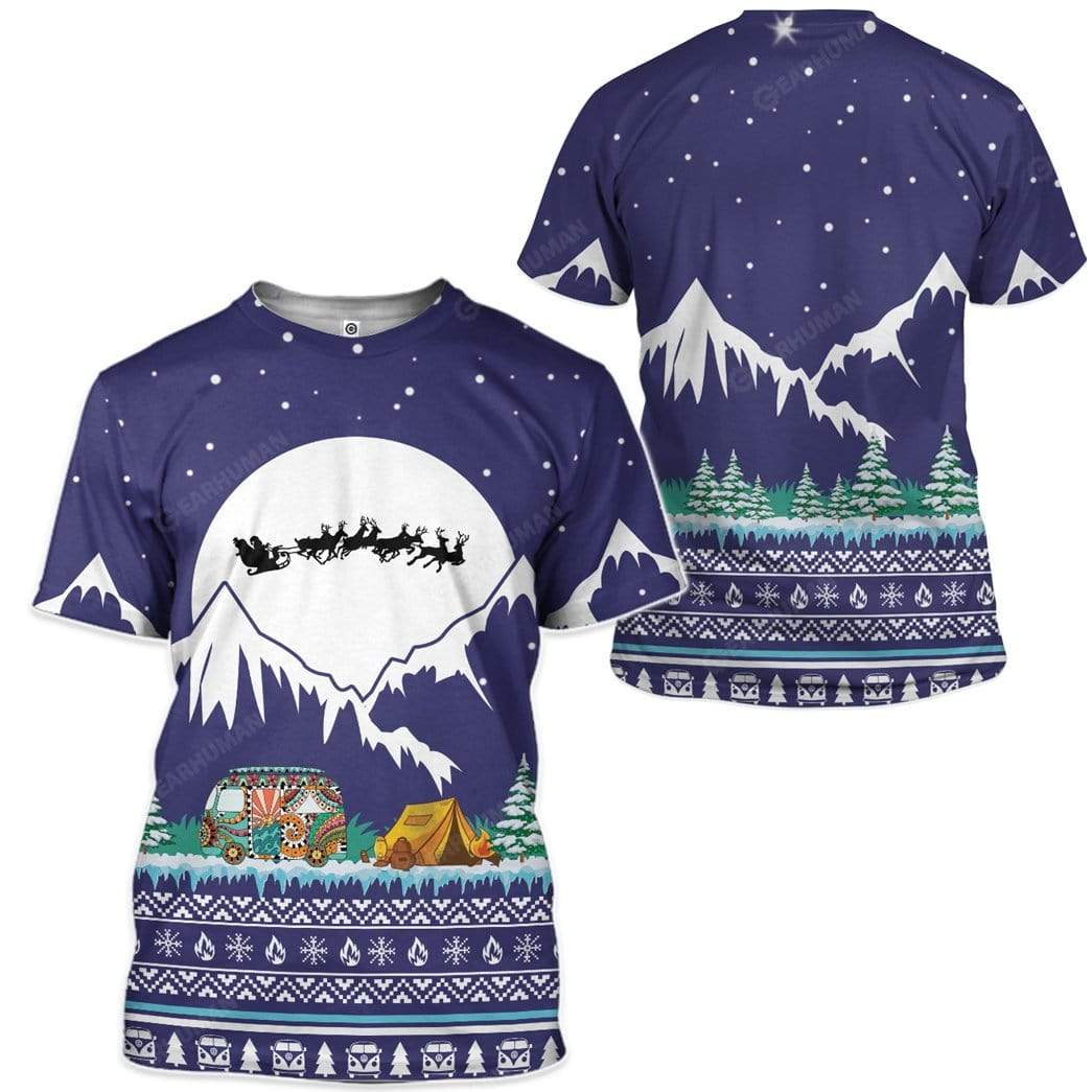 Ugly Christmas Camping Custom T-shirt - Hoodies Apparel HD-TA19111907 3D Custom Fleece Hoodies 