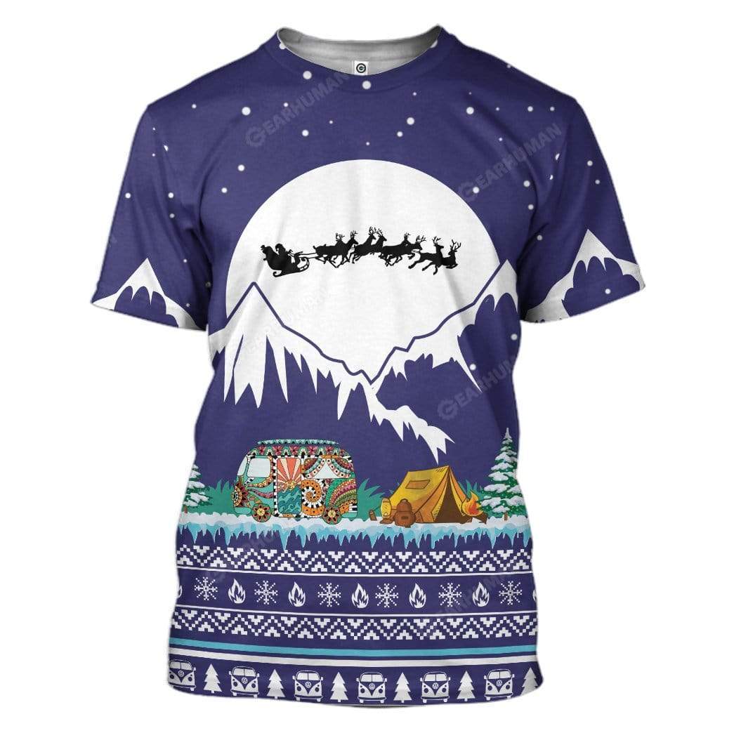Ugly Christmas Camping Custom T-shirt - Hoodies Apparel HD-TA19111907 3D Custom Fleece Hoodies T-Shirt S 