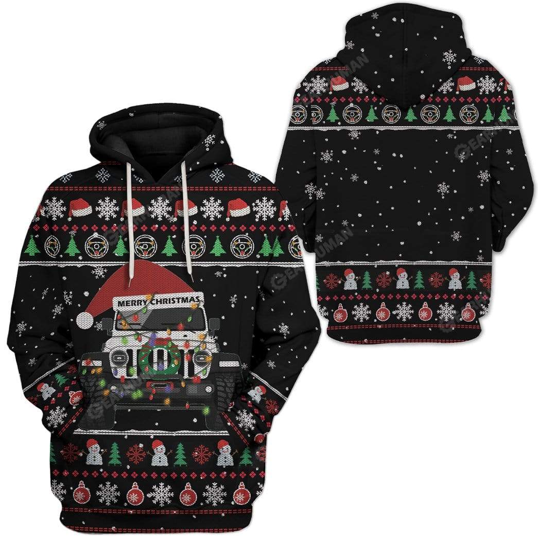 Ugly Christmas Car Custom T-shirt - Hoodies Apparel HD-TA21111902 3D Custom Fleece Hoodies 