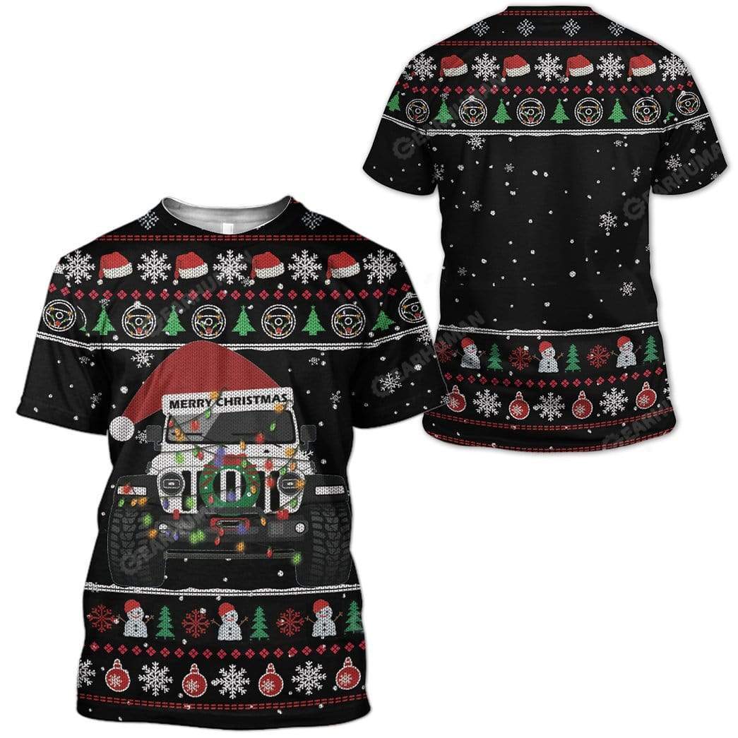 Ugly Christmas Car Custom T-shirt - Hoodies Apparel HD-TA21111902 3D Custom Fleece Hoodies 